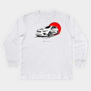 subie WRX sti illustration vector art Kids Long Sleeve T-Shirt